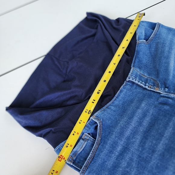 OLD NAVY Maternity Rollover Panel Blue  Skinny Jeans Pants Stretch Size 10 L - Picture 6 of 10